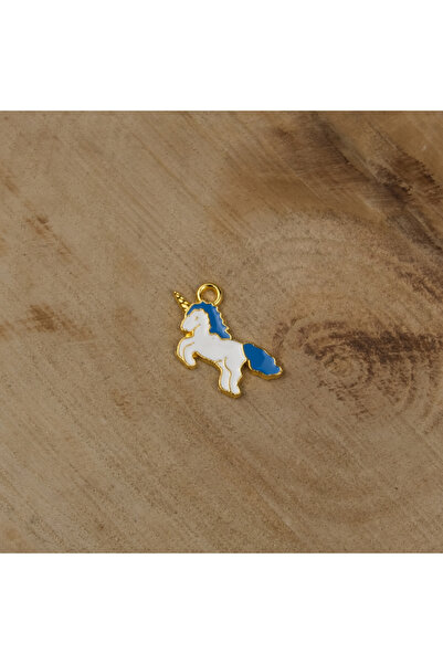 Prestij Boncuk Nakit i dodaci u obliku plavog jednoroga sa žutim metalnim prs...