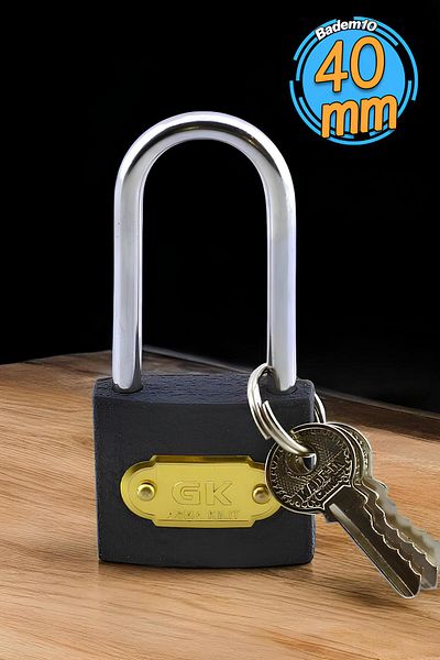 Badem10 Gray Cast - 3 Keyed Padlock 40 mm Long