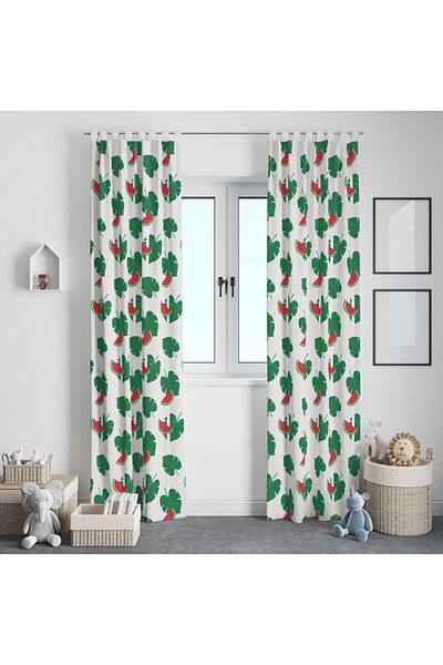Viadela Fruit Patterned Background Curtain - Vibrant and Fresh Design (Single Wing)