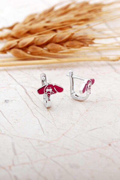 Sümer Telkari Mor Mineli Fil Rodyumlu Gümüş Çocuk Küpe 7297