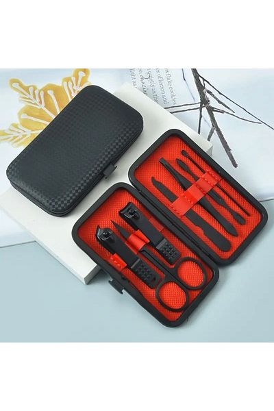 farissu Matte Black 7 Piece Special Nail Care Set