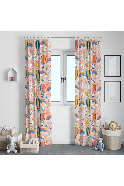Viadela Fun and Colorful Children's Background Curtain - for Cheerful Rooms (Single Wing)