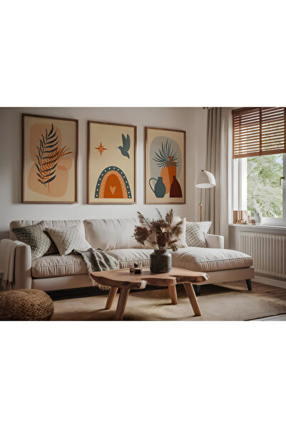 ARTCASTLE 3-компонентен комплект картини с дървена рамка „Птица“