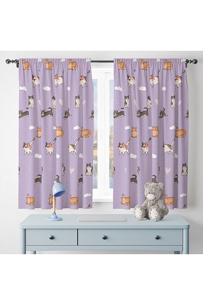 Viadela Fun and Colorful Children's Background Curtain - for Cheerful Rooms (Single Wing)