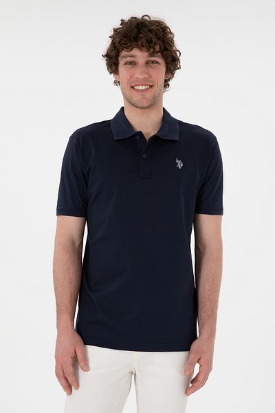 U.S. Polo Assn. Tricou de bază cu gât polo pentru bărbați, cu croiala normală, U.S. Polo Assn. 2084383