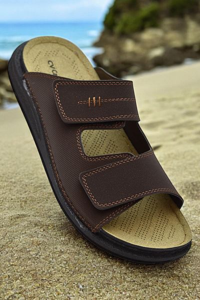 ISPARTALILAR 241115    Orthopedic Sole Men's Slippers Men's Velcro Slippers Sandals