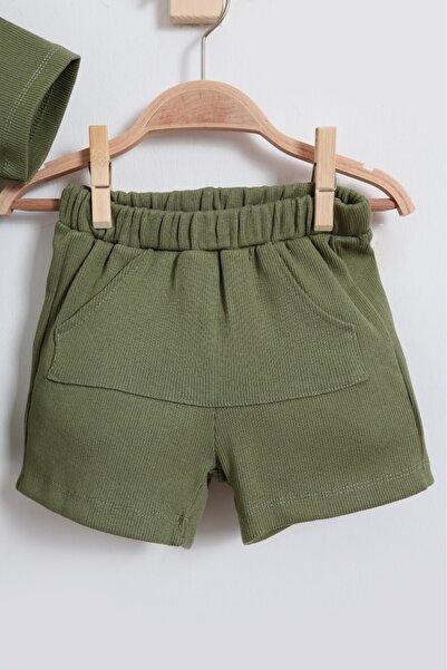 Sincap Baby Girl-Boy's Twill Shorts Set of 2 with Pockets and Embroidery Detail