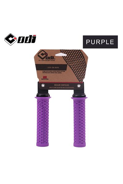 ODI VS-21 Purple ODI VS-21 MTB Handlebar Grips Silicone Lock-On Bicycle Cover Updated Waffle Pattern Ant