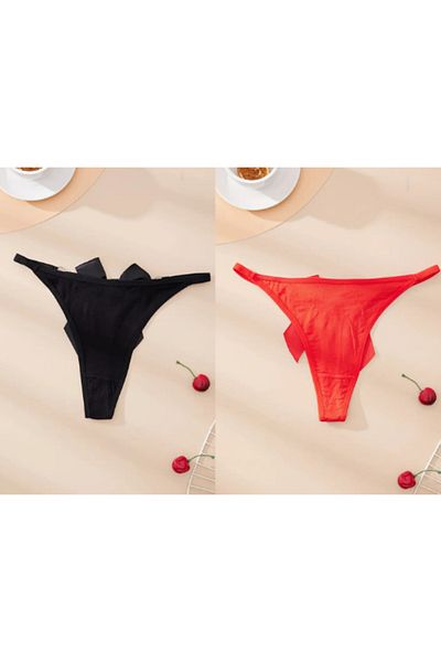 noirsecret Tegan Fancy Women's 2-Piece Bow Ring Thong Tg 270044