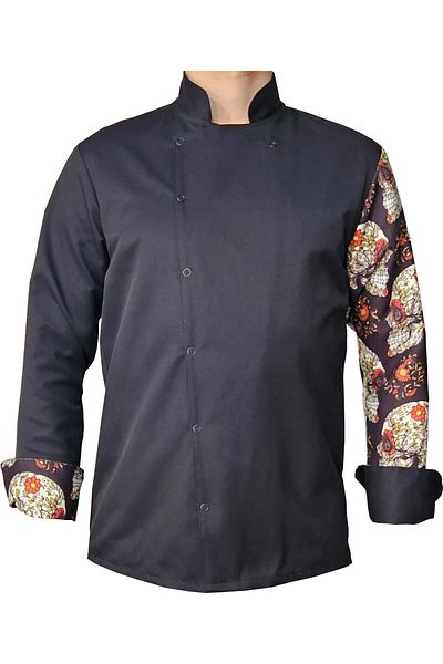 Ant Rotagrup Üniforma ve İş Elbiseleri Unisex Chef Jacket - Pattern Unisex Long Sleeve Chef Cook Kitchen Stain-Staining and Floral Embossing