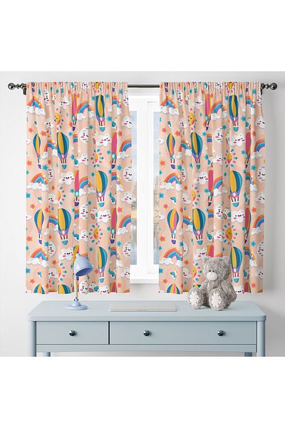 Viadela Fun and Colorful Children's Background Curtain - for Cheerful Rooms (Single Wing)