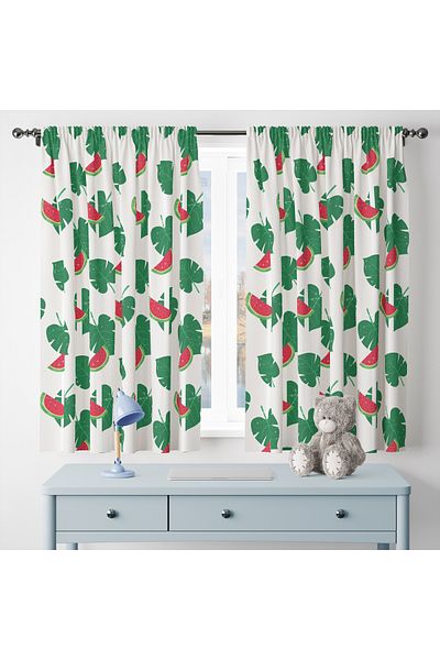 Viadela Fruit Patterned Background Curtain - Vibrant and Fresh Design (Single Wing)