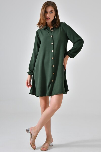 Saade Τούνικ με ξύλινα κουμπιά σε σκούρο χακί