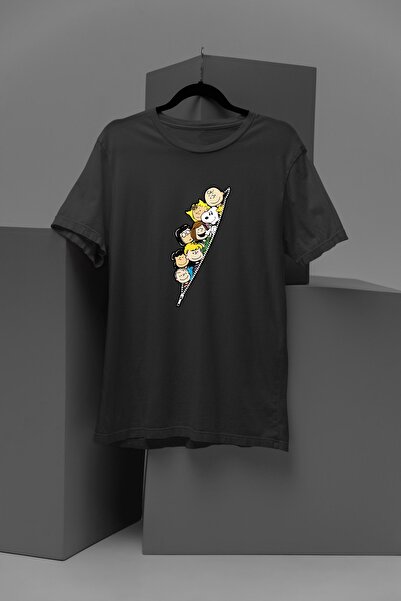 362BASKI Peanuts Charlie Brown Snoopy Karakterler Baskılı Tshirt