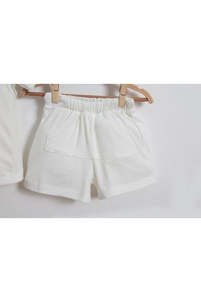 Sincap Baby Girl-Boy's Twill Shorts Set of 2 with Pockets and Embroidery Detail