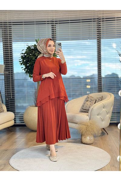 ALANURMODA Rose Set with Sandy Fabric Skirt