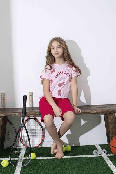 RAPAPA Girl's Summer Lycra Combed Cotton Bottom Top Shorts Set 2998Pu