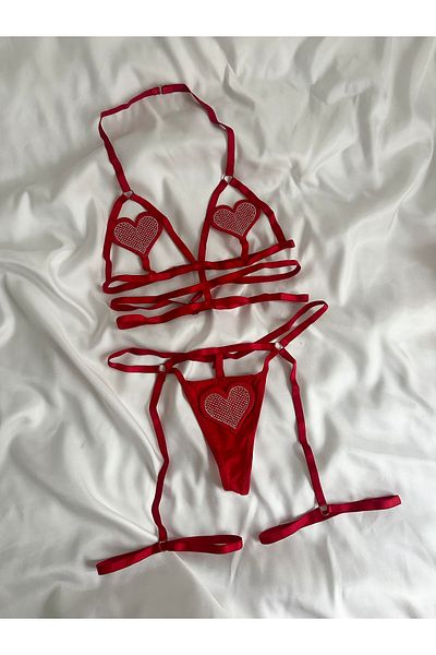 EDLİNGERİE Σετ μπραλέτ με λεπτομέρεια Red Heart