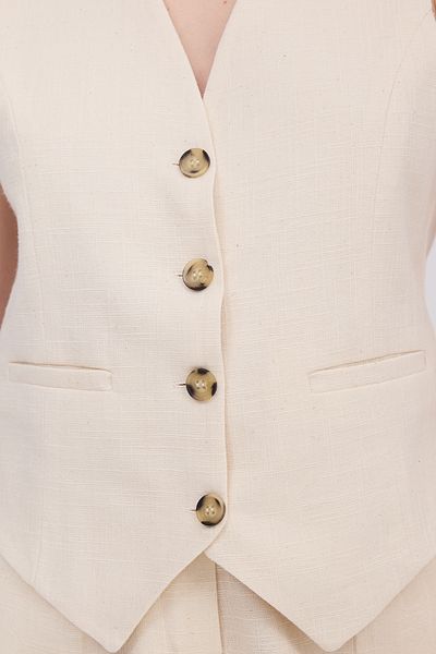 Addax Pocket Detailed Buttoned Vest Y13753-Asn75