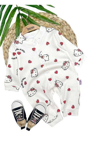 Murat Baby Baby Girl Hello Kity Heart Cotton Jumpsuit