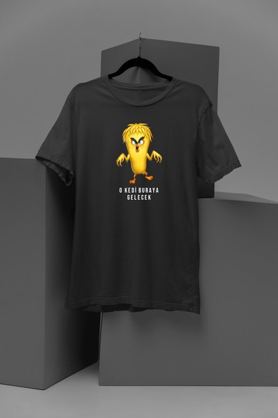 362BASKI Monster Tweety Η γάτα θα έρθει εδώ εμπριμέ μπλουζάκι