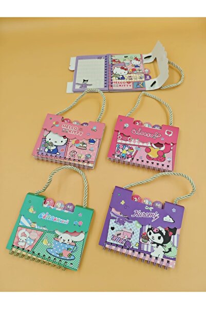 Zehra Aksesuar Sanrio karakterli telli cırtlı kapak taşıma ipli not defteri