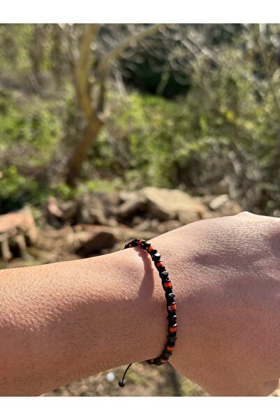Sırlı Taş Varisit, Hematit Bileklik - Iden Black Orange Bileklik - Tasarım Bi...