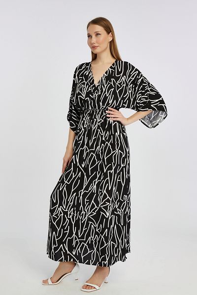 MAXI DRY Rochie de vară de damă din viscoză cu detaliu imprimat