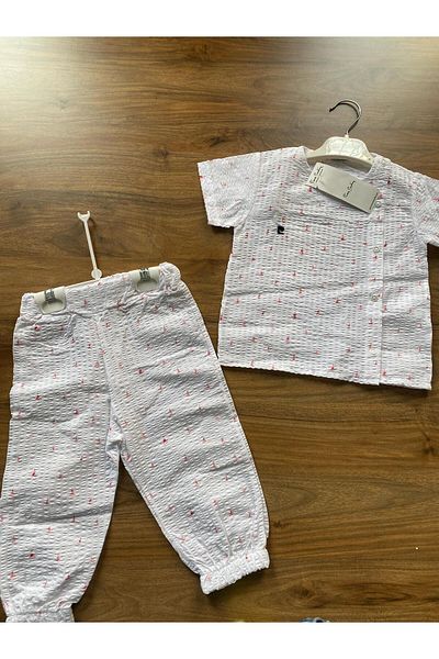 Pierre Cardin Patterned Woven 2-Piece Set with Side Buttons and Rubberized Legs