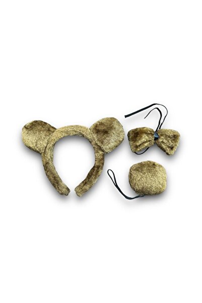 China Bazaar Kahverengi Ayı Taç, Papyon ve Kuyruk Set - Tiyatro, Doğum Günü, ...