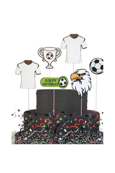 parti sürprizi Fan Themed Black and White 6-Piece Toothpicks