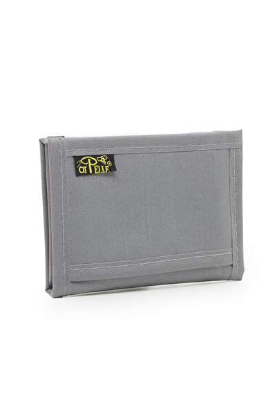 İMAKS Velcro Zippered Coin Compartment Fabric Sports Soldier Child Adult Unisex Card Holder Wallet Gray A150