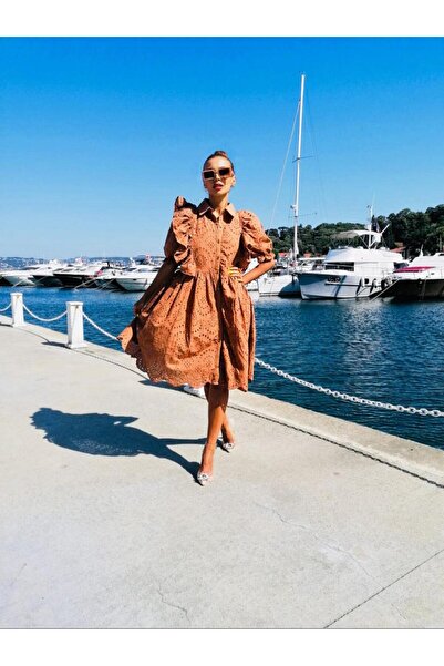 Butik güpür detay elbise