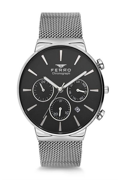 FERRO Silver Straw Cord Men's Wrist Watch Fm1697C-A2