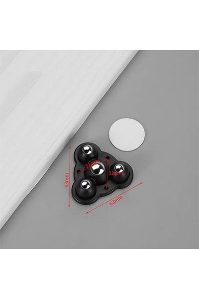 Choice 4Pcs black Steel Ball 4Pcs Self Adhesive Type Mute Ball Universal Wheel 300Kg 4 Beads Furniture Cast