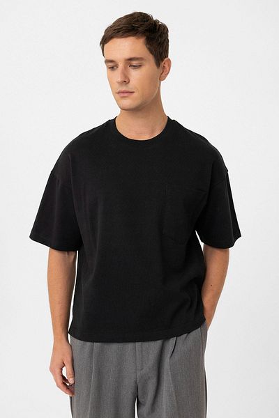 Antioch Black Relaxed Basic Men's T-Shirt