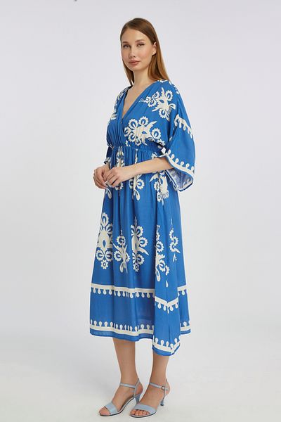 MAXI DRY Καλοκαιρινό γυναικείο φόρεμα βισκόζης με μοτίβο μπατίκ