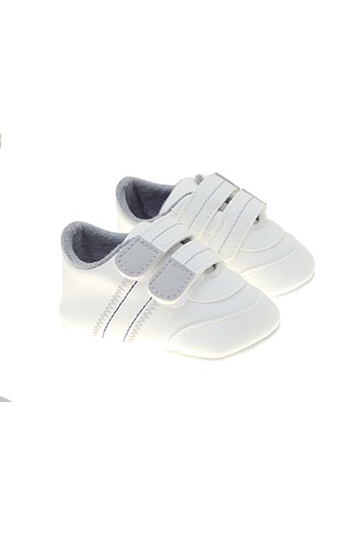 Freesure Double Banded Stripe Embroidered Baby Booties