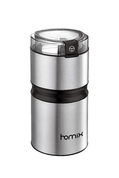 HOMİX 150W Portable Mini Coffee Grinder Stainless Steel and Black 50grams