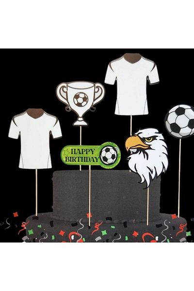parti sürprizi Fan Themed Black and White 6-Piece Toothpicks