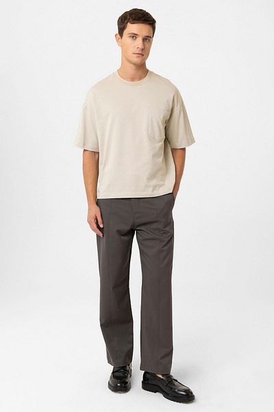 Antioch Beige Relaxed Basic Men's T-Shirt