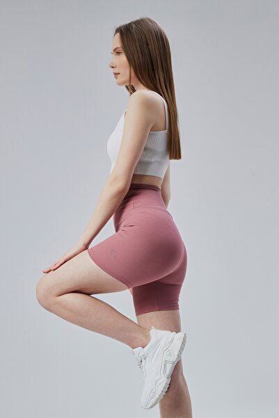FLAMOVA KADIN YÜKSEK BEL FİTİLLİ BIKER BASIC SPOR ŞORT