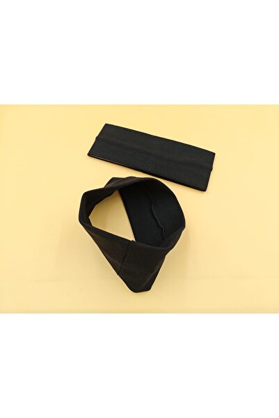 Zehra Aksesuar Siyah unisex esnek kalın saç bandı bandana spor bandı