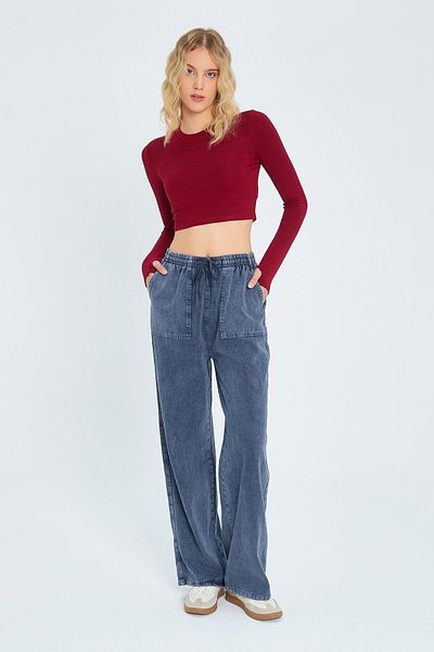 Mixray Pantaloni Palazzo Dye pentru femei K. Antracit 4572