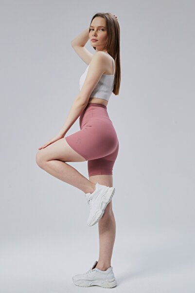 FLAMOVA KADIN YÜKSEK BEL FİTİLLİ BIKER BASIC SPOR ŞORT