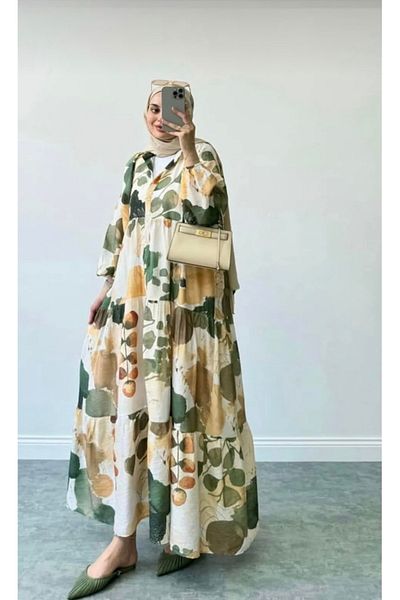 REMUBİ Μοντάλ υφασμάτινο φόρεμα Hijab