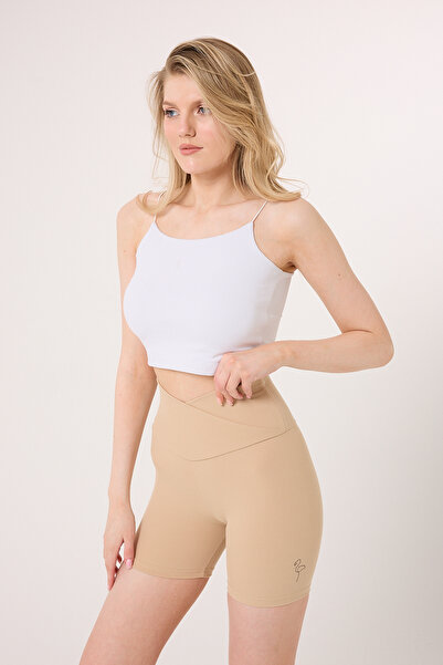 FLAMOVA KADIN YÜKSEK BEL FİTİLLİ BIKER BASIC SPOR ŞORT