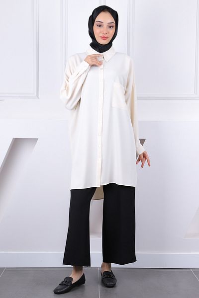 İmajButik Πέτρινη Linda Tunic με μονή τσέπη