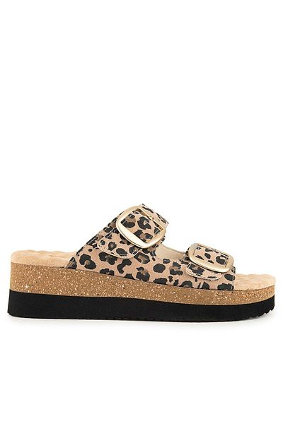 Muya Pantai Ανατομική Σόλα Heel Spur Γυναικείες Παντόφλες Leopard