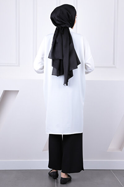 İmajButik Λευκό Linda Tunic με μία τσέπη